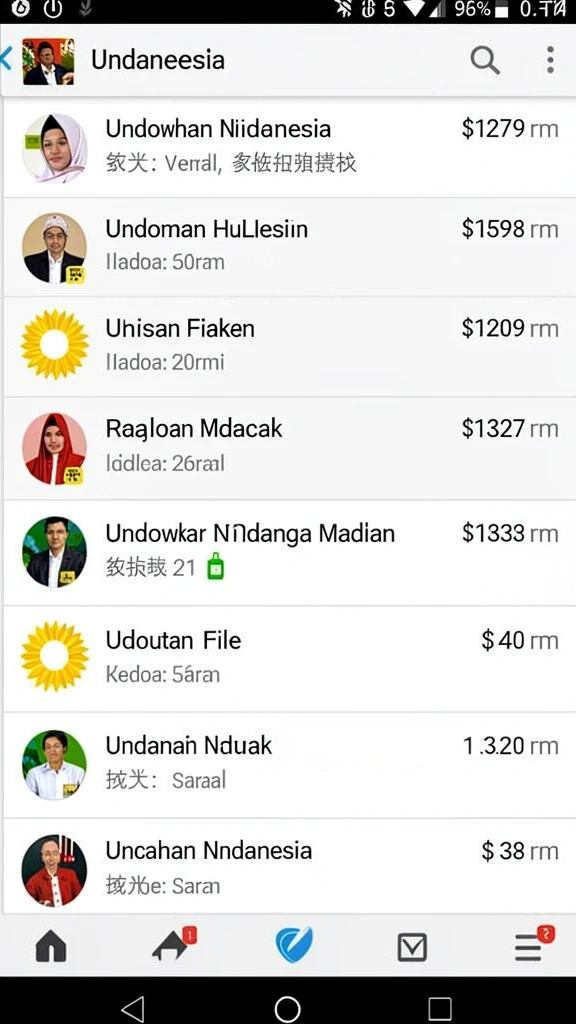 afaf - Tampilan menu utama yang menarik dan intuitif.